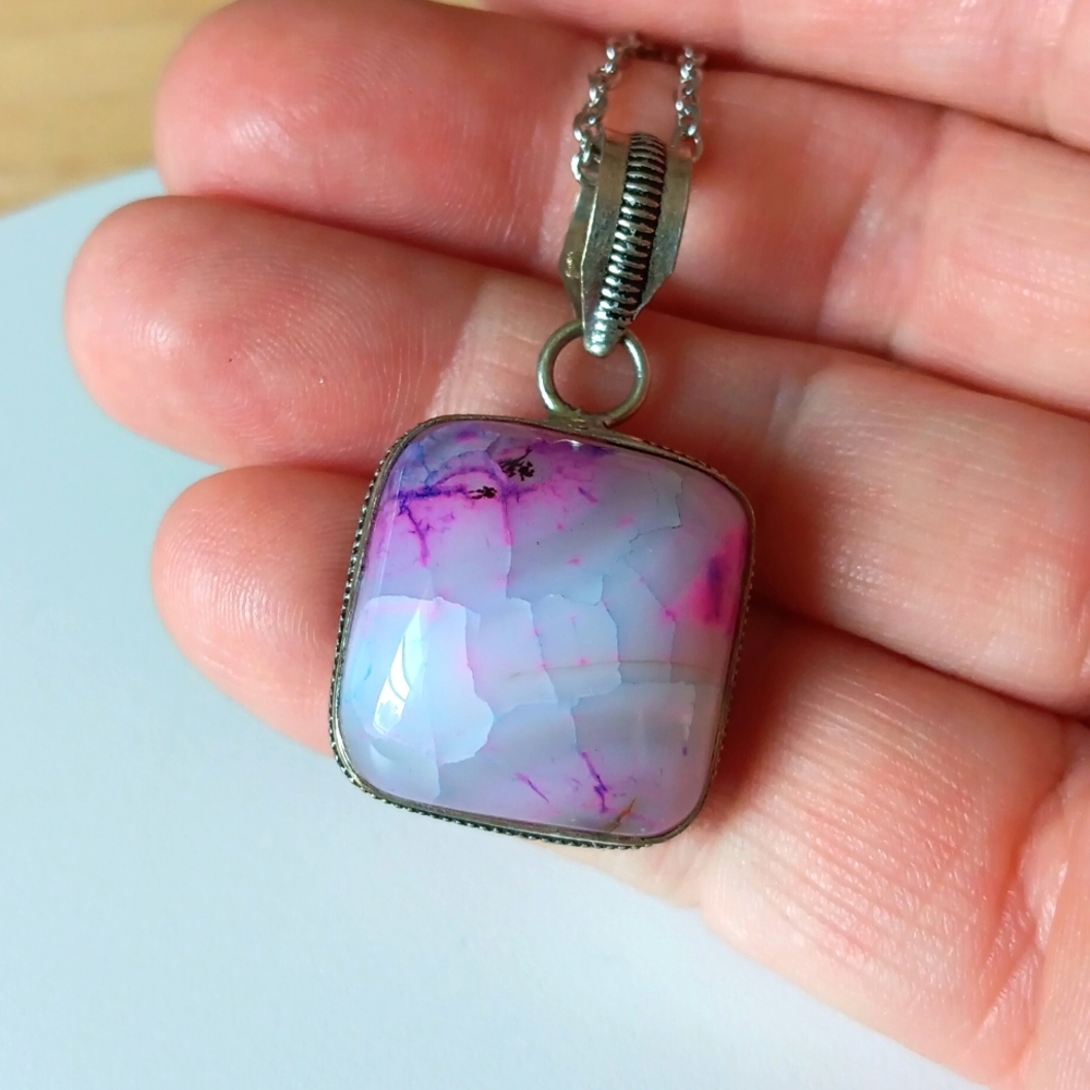 Agate Pendant Necklace NWOT - Picture 6 of 7